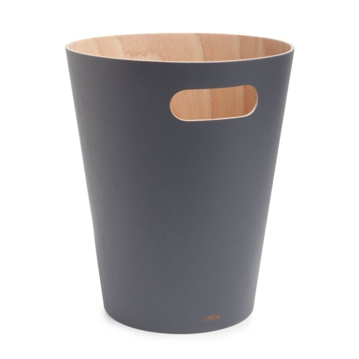 Umbra - Woodrow Trash Can - Charcoal/Natural